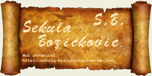 Sekula Božičković vizit kartica